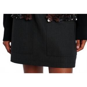 NEW PLAN C sequin-pocket wool mini skirt in anthracite
